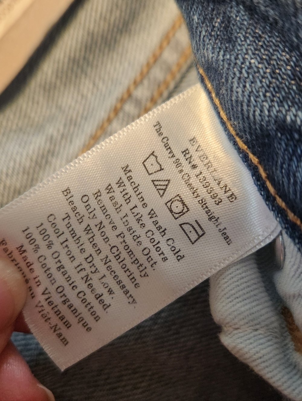 Everlane Curvy 90s Cheeky Straight Jean Organic Cotton Size 31 Med Wash - Picture 12 of 16
